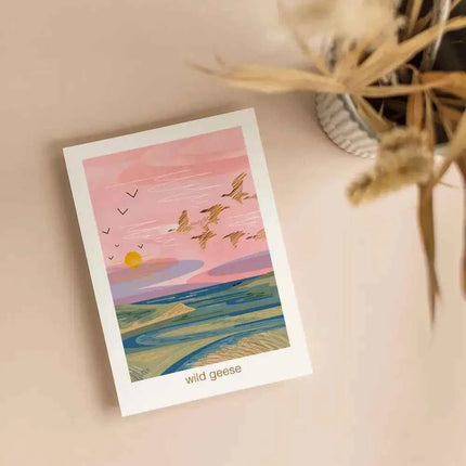 Wild geese - greeting card nature estuary