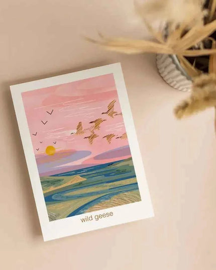 Wild geese - greeting card nature estuary