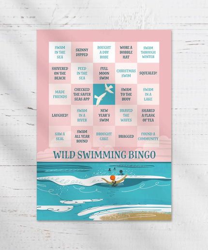 Wild Swimming Bingo Card - Mini Print/ A5 Greeting Card