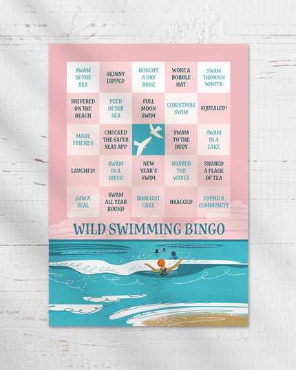Wild Swimming Bingo Card - Mini Print/ A5 Greeting Card