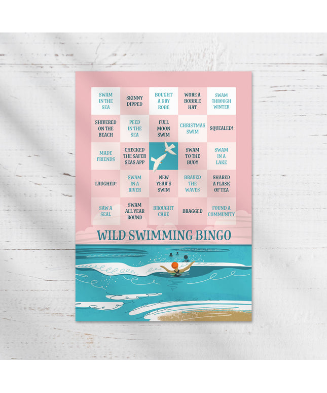 Wild Swimming Bingo Card - Mini Print/ A5 Greeting Card