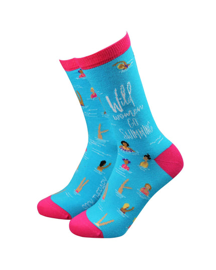 Wild Women Go Swimming- Women's Bamboo Socks