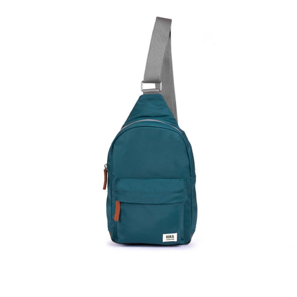 ROKA London: Willesden Sling Bag in Teal Nylon