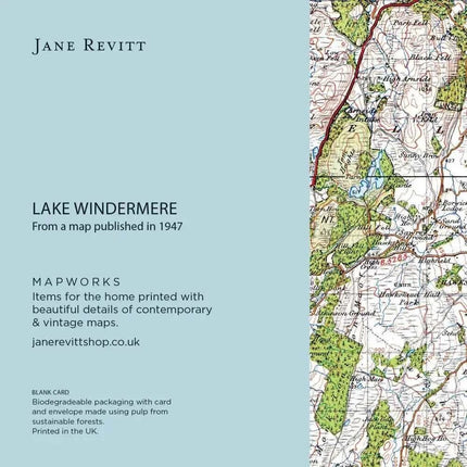 Windermere Lake District Map card