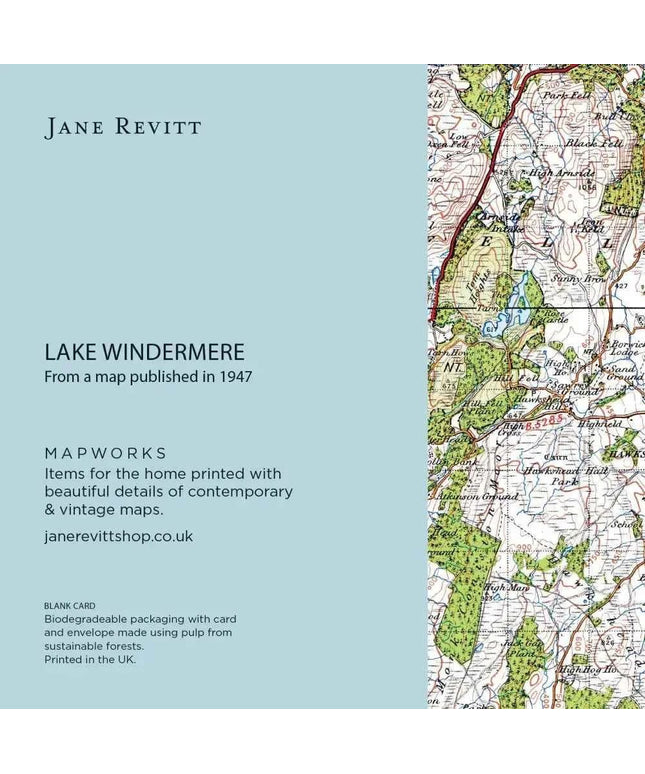 Windermere Lake District Map card