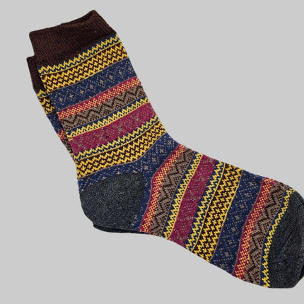 Winter Nordic Style Women's Socks Grey Heel