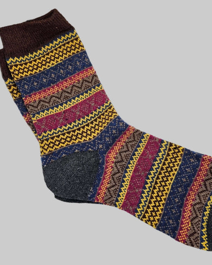 Winter Nordic Style Women's Socks Grey Heel