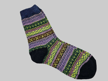 Winter Nordic Style Women's Socks Black Heel
