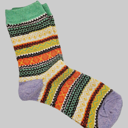 Winter Nordic Style Women's Socks Purple Heel