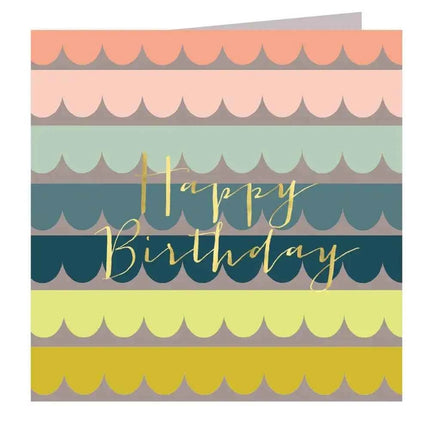 Gold Foiled Scallop Birthday Card