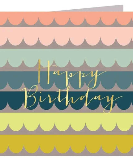 Gold Foiled Scallop Birthday Card