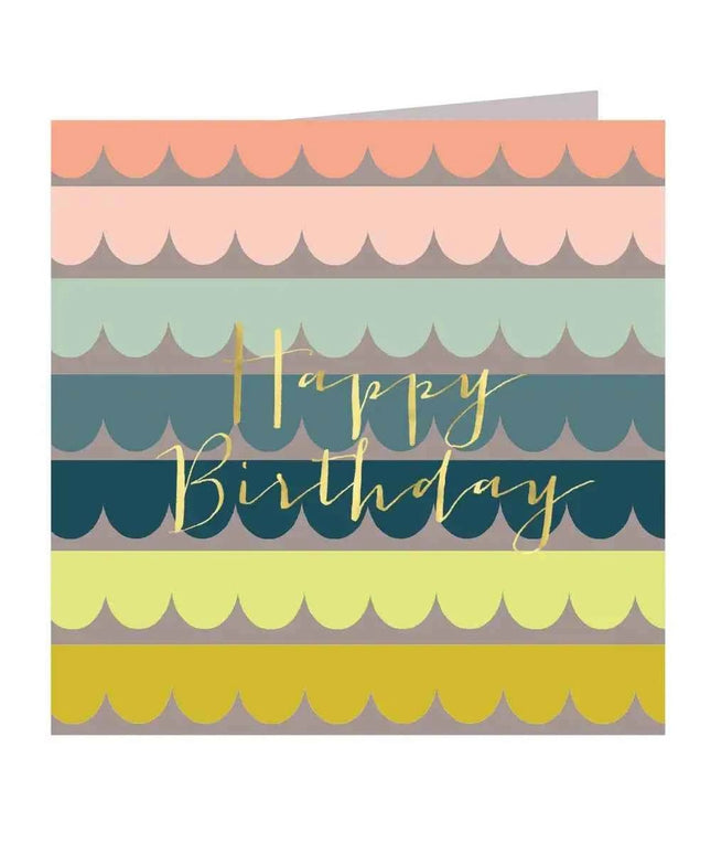 Gold Foiled Scallop Birthday Card