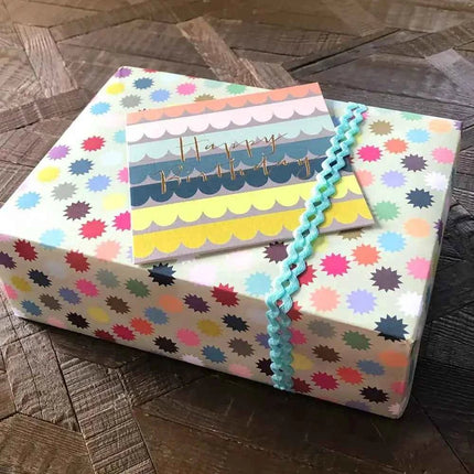 Gold Foiled Scallop Birthday Card