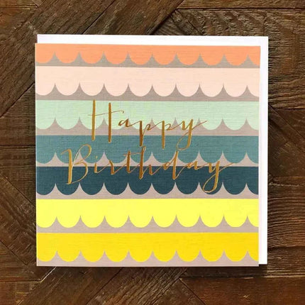 Gold Foiled Scallop Birthday Card