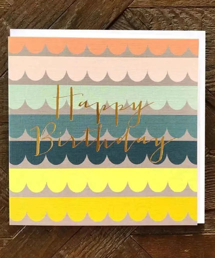 Gold Foiled Scallop Birthday Card