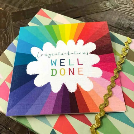 Colourful Well Done Card Congratulations Card