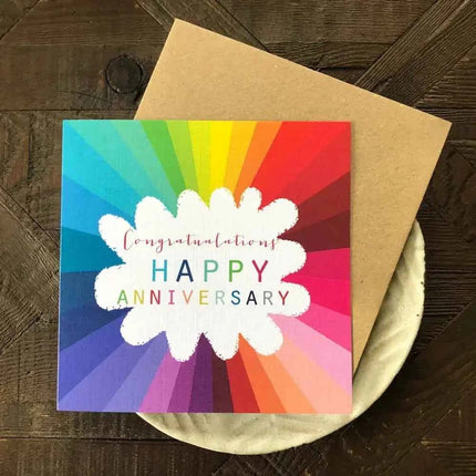 Colourful Happy Anniversary Card