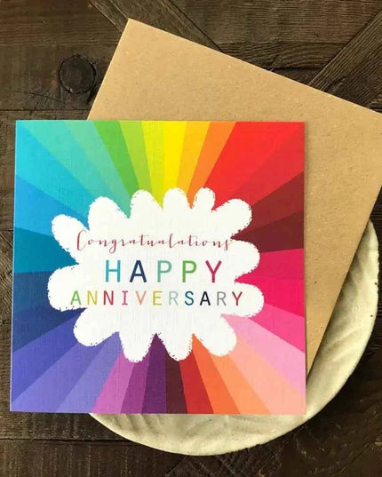 Colourful Happy Anniversary Card