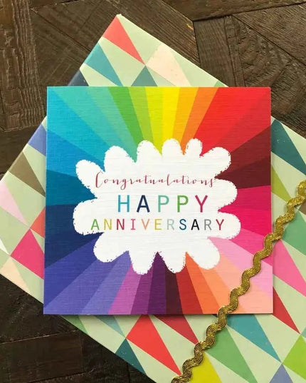 Colourful Happy Anniversary Card