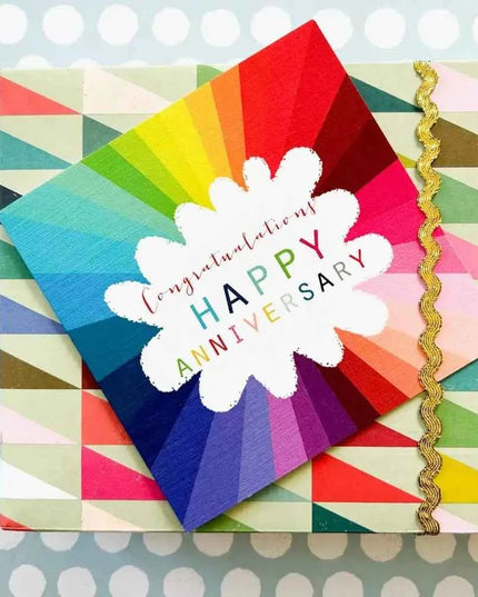 Colourful Happy Anniversary Card