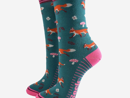 Women's Bamboo Socks - Fox Woodland