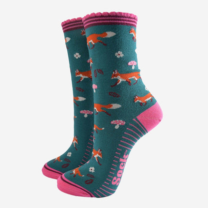 Women's Bamboo Socks - Fox Woodland