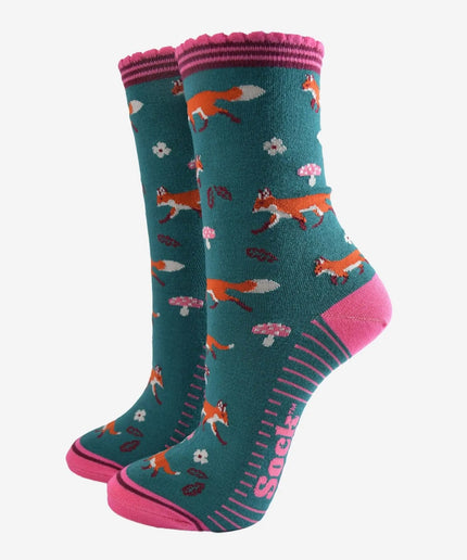 Women's Bamboo Socks - Fox Woodland