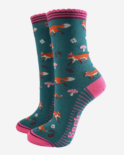 Women's Bamboo Socks - Fox Woodland