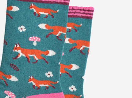 Women's Bamboo Socks - Fox Woodland