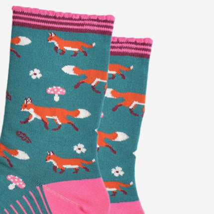 Women's Bamboo Socks - Fox Woodland