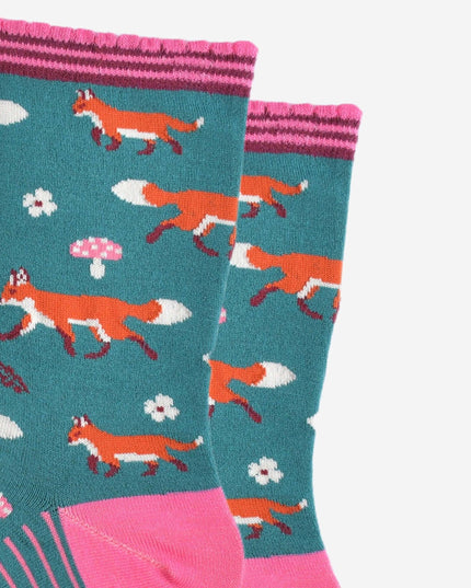 Women's Bamboo Socks - Fox Woodland