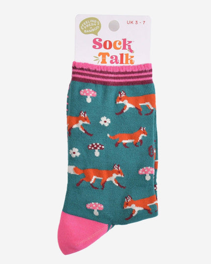 Women's Bamboo Socks - Fox Woodland