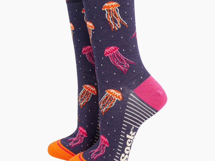 Women's Jellyfish Bamboo Socks - Navy
