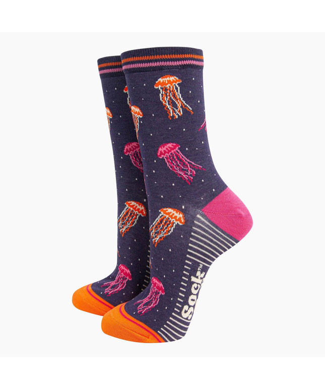 Women's Jellyfish Bamboo Socks - Navy