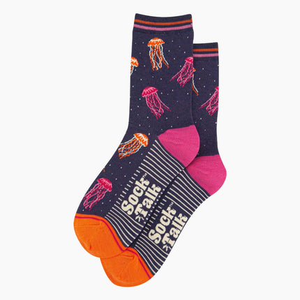 Women's Jellyfish Bamboo Socks - Navy