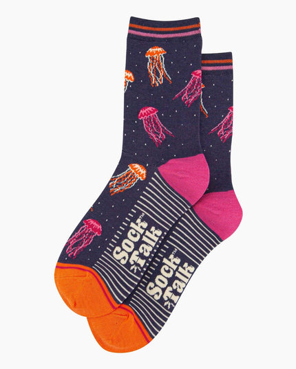 Women's Jellyfish Bamboo Socks - Navy