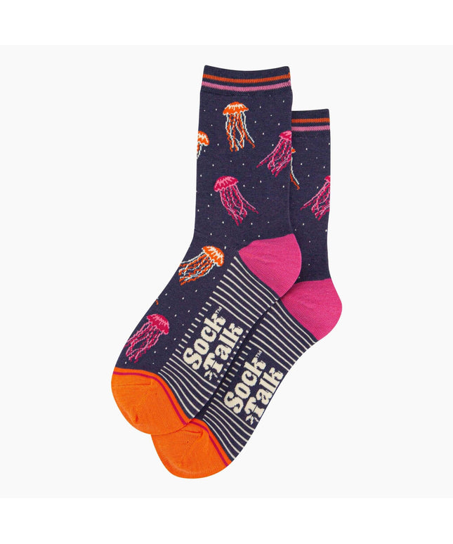 Women's Jellyfish Bamboo Socks - Navy