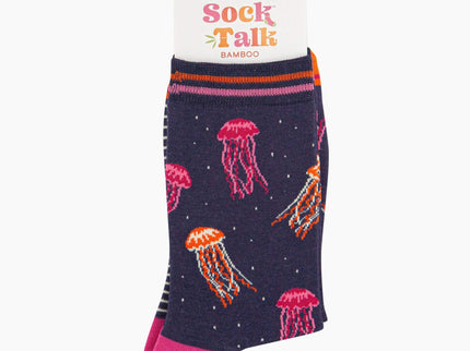 Women's Jellyfish Bamboo Socks - Navy