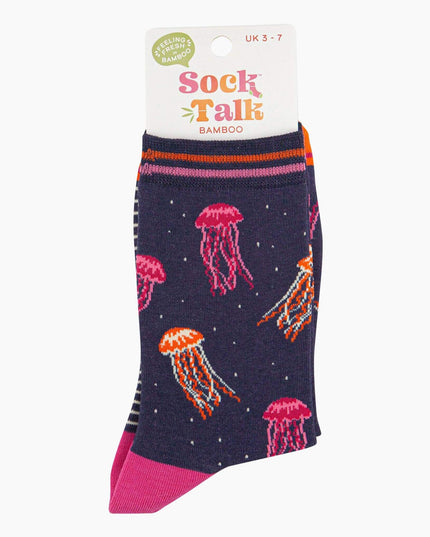 Women's Jellyfish Bamboo Socks - Navy