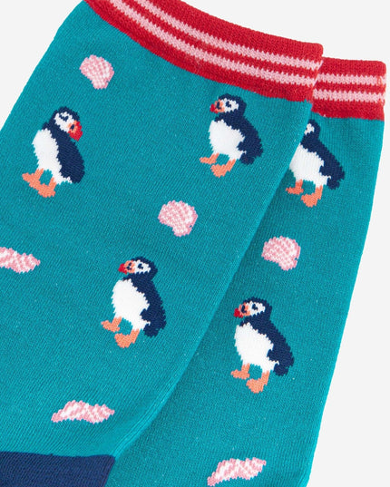 Women's Puffin and Sea Shell Bamboo Socks