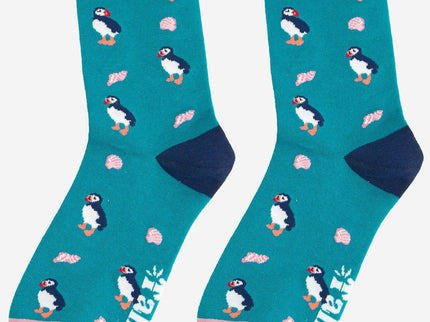 Women's Puffin and Sea Shell Bamboo Socks