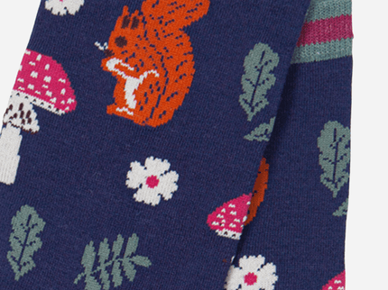 Women's Squirrel Ankle Socks Woodland Animals Toadstools