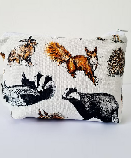 Woodland Animals themed Cosmetics Bag