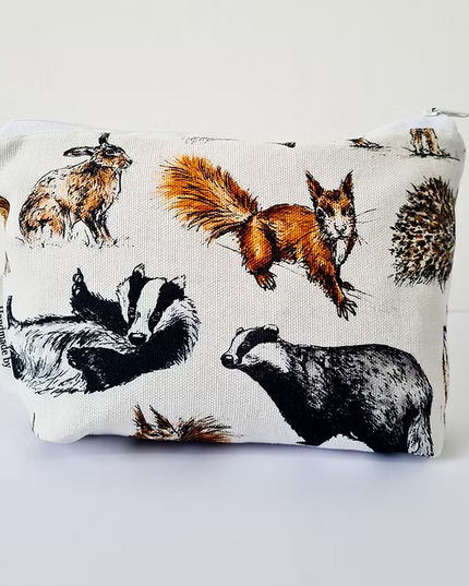 Woodland Animals themed Cosmetics Bag