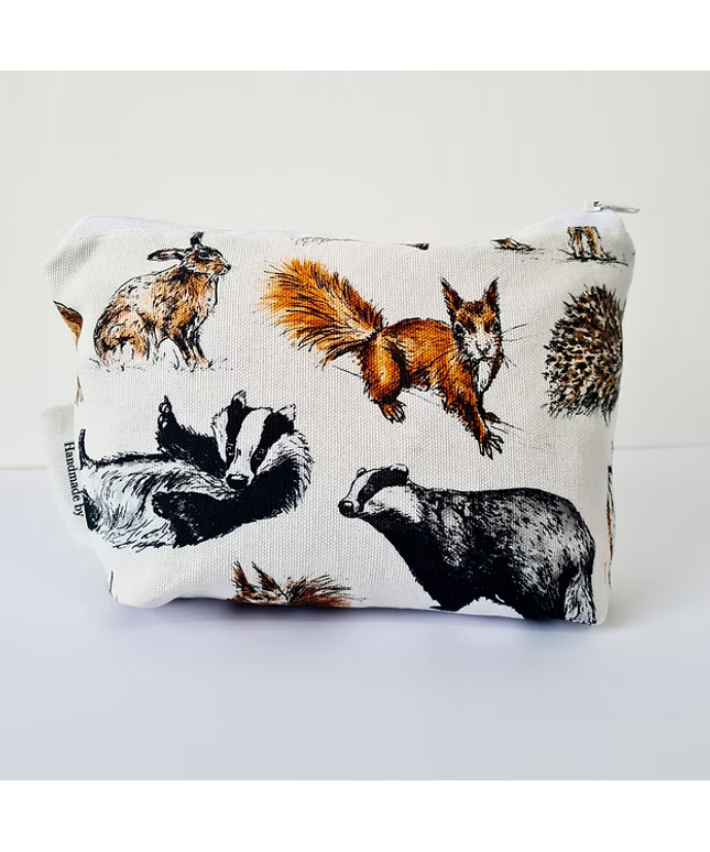 Woodland Animals Handmade Cosmetics Bag