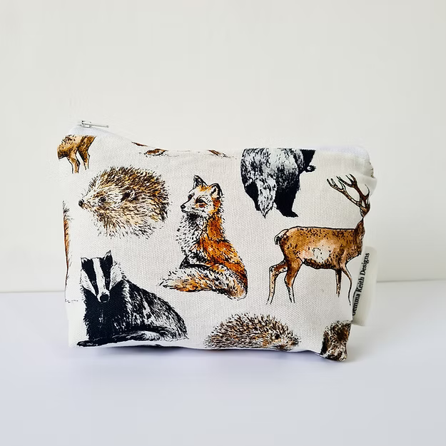 Woodland Animals Handmade Cosmetics Bag