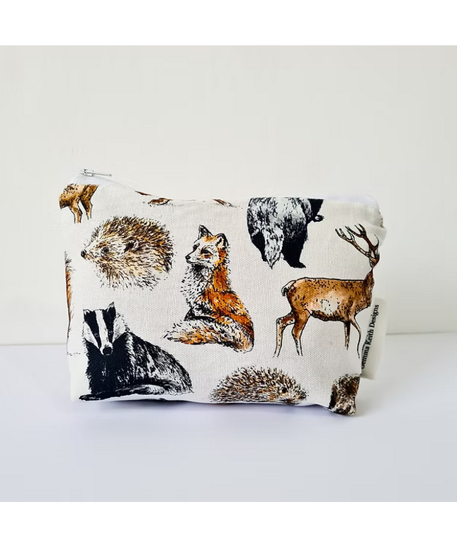 Woodland Animals Handmade Cosmetics Bag