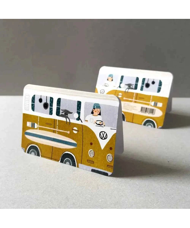 Yellow Campervan Greetings Card