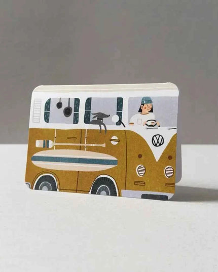 Yellow Campervan Greetings Card