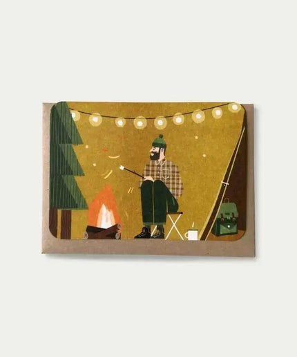 Yellow Tent Greetings Card